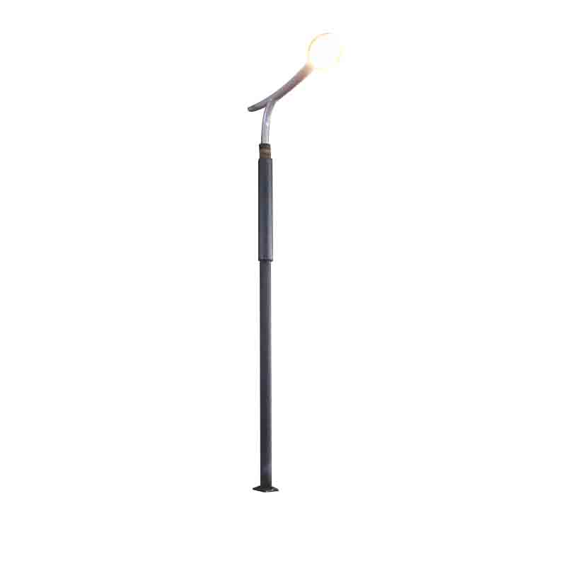 Poste solar de cilindro DDK-SSPL-2002 com cabeça de lâmpada